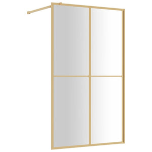 vidaXL Walk-in Shower Wall with Clear ESG Glass Gold 118x195 cm