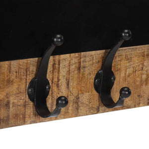 vidaXL Wall-mounted Coat Racks with 4 Hooks 2 pcs Solid Wood Mango