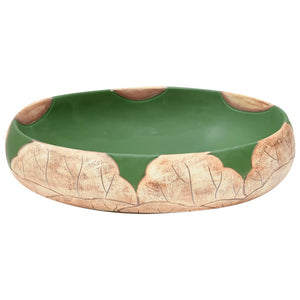 vidaXL Countertop Basin Green and Brown Oval 59x40x15 cm Ceramic