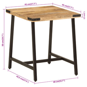 vidaXL Side Table 45x45x50 cm Solid Wood Mango and Iron