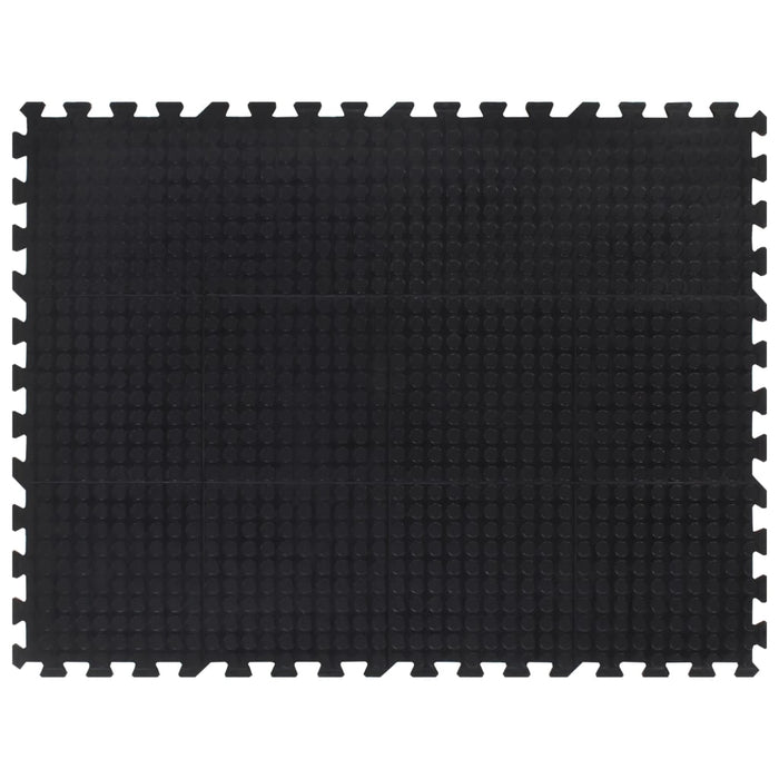 vidaXL Rubber Floor Tile Black 12 mm 90x120 cm