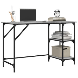 vidaXL Desk Grey Sonoma 120x50x75 cm Metal and Engineered Wood