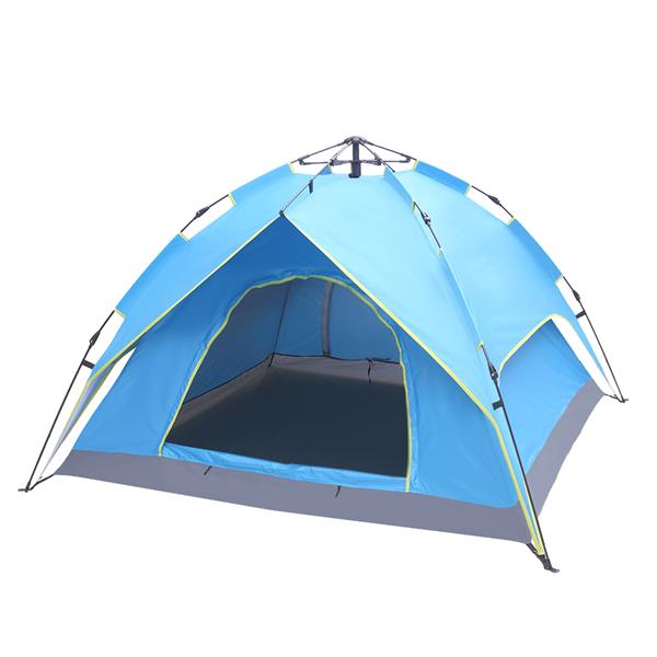 Luxury Garden Party 2-3 Person Double-Deck Tow-Door Hydraulic Automatic Tent Free Build Outdoor Tent Blue