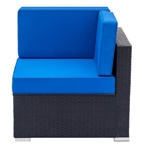 Madranges Rattan Sofa Set with 2pcs Corner Seats & 2pcs Single Seats- Woven