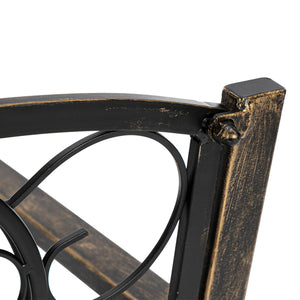 Artisasset Paint Brush Gold, Outdoor Garden,  Single Iron Art Rocking Chair  - Black