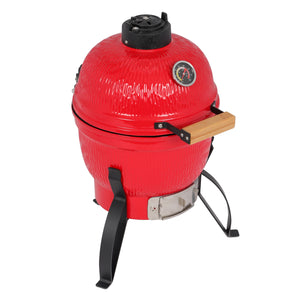 Kamado Style Egg Shaped 13in Round Ceramic Charcoal Grill - IN STOCK PROMO PICE !