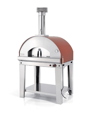 Fontana Mangiafuoco Anthracite or Rosso - Wood Pizza Oven Including Trolley