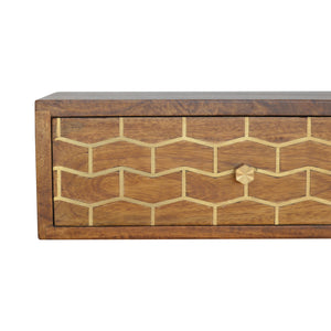 Wall Mounted Gold Art Pattern Chestnut Bedside