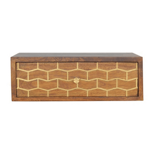 Wall Mounted Gold Art Pattern Chestnut Bedside