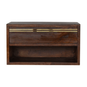 Wall Mounted Chestnut Brass Handle Bedside