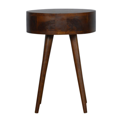 Nordic Chestnut Circular Shaped Bedside