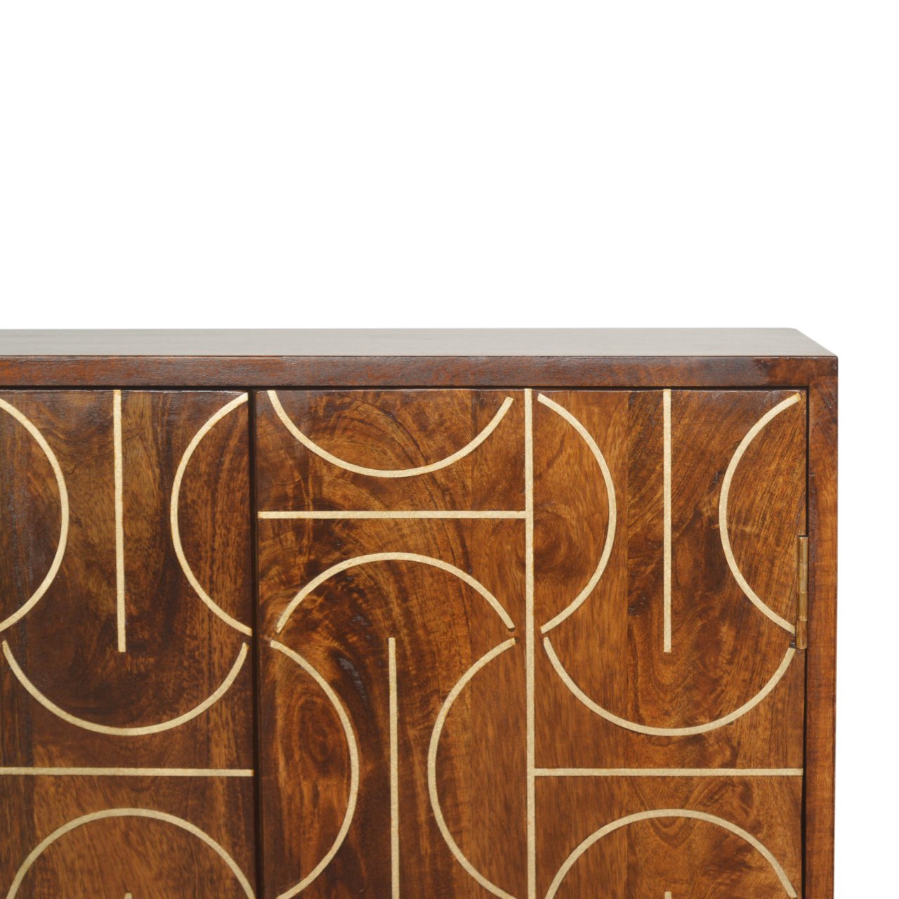 Chestnut Gold Inlay Abstract Cabinet