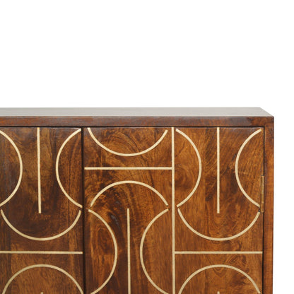 Chestnut Gold Inlay Abstract Cabinet