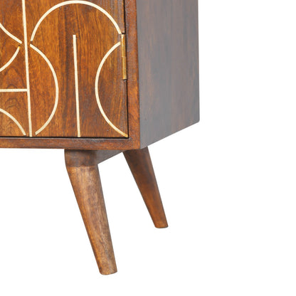 Chestnut Gold Inlay Abstract Cabinet