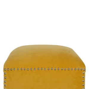 Mustard Studded Footstool