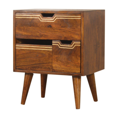 Multi Chestnut Bedside with Removeable Drawers