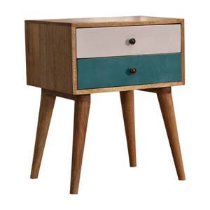 Teal Modern Solid Wood Bedside