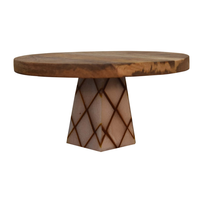 Oak-ish Cross Base Resin Cake Stand