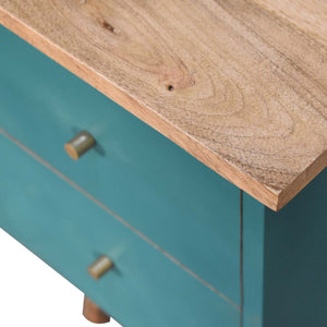 Teal Hand Painted Bedside