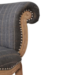 Pewter Tweed Studded Chair