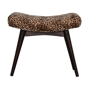 Leopard Print Curved Bench