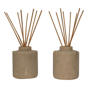 White Marble Reed Diffuser Set (Lemon Grass  & Ocean Breeze)