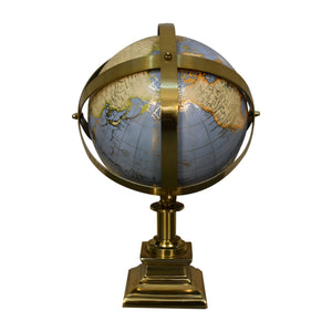 Grey Globe with Brass Frame
