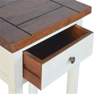 2 Toned Bedside Table with 1 Drawer