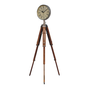 Chrome Tripod Extendable Floor Clock