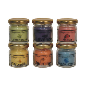 Mini Candle Set of 6 (Lemongrass, Lavender, Rose, Citronella, Jasmine and Ocean Breeze)