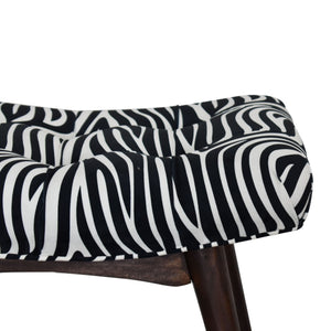 Zebra Print Curved Bench