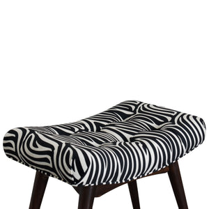 Zebra Print Curved Bench
