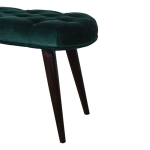 Emerald Cotton Velvet Deep Button Bench - On Back Order place your orders now!