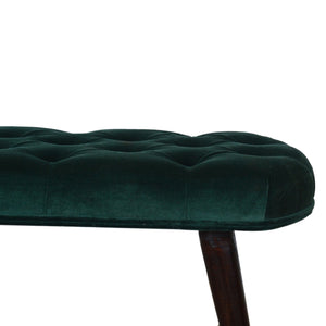 Emerald Cotton Velvet Deep Button Bench - On Back Order place your orders now!