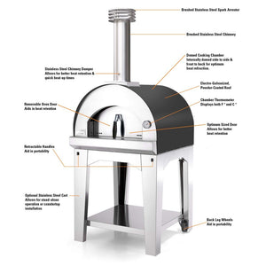 Fontana Margherita Rosso Wood Pizza Oven Including Trolley