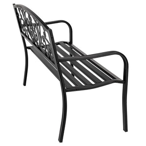 Outdoor 50" Iron Courtyard Park Ornate Bench