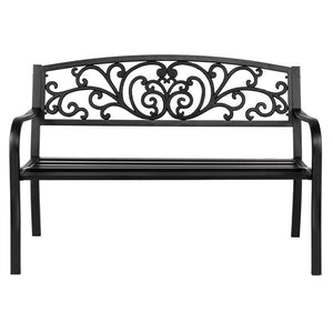 Outdoor 50" Iron Courtyard Park Ornate Bench
