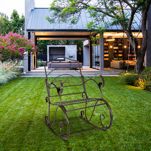 Artisasset Paint Brush Gold, Single Iron Garden Rocking Chair  - Black