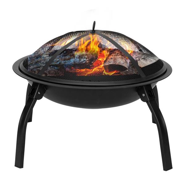 Luxury Garden Party 22" Four - legged Folding Iron Brazier Wood Burning Fire Pit Decoration for Backyard Poolside