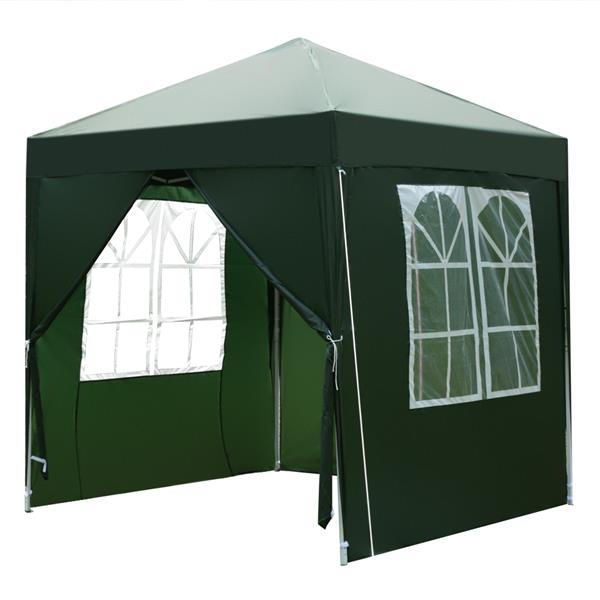 Luxury Garden Party 2 x 2m Two Doors & Two Windows Practical Waterproof Right-Angle Folding Tent Green