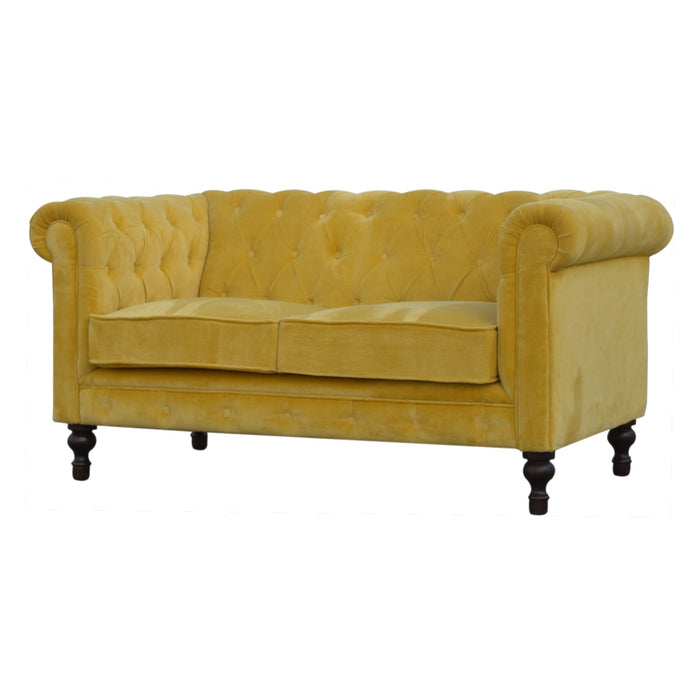 Mustard Velvet Chesterfield Sofa