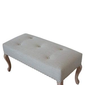 Cream Upholstered Studded Hallway Bench