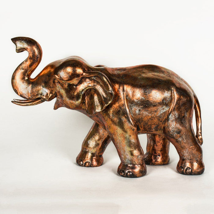 Copper Finish Large Elephant Figurine Set of 2 pieces