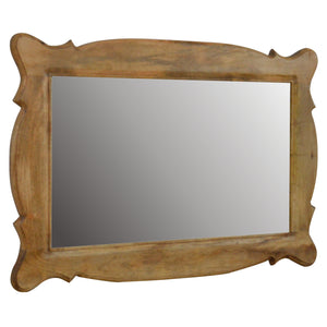 Wooden Hand Carved Oblong Frame with Mirror