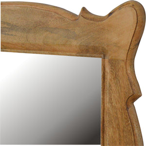 Wooden Hand Carved Oblong Frame with Mirror