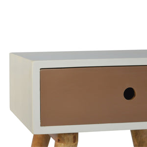 Mocha & White Painted Bedside