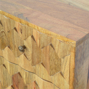 Pineapple Carved 2 Drawer Bedside