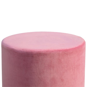 Dusty Pink Velvet Footstool with Gold Base