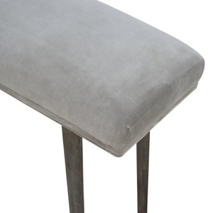 Grey Velvet Industrial Style Bench