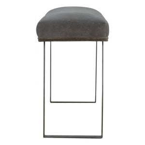 Grey Velvet Industrial Style Bench